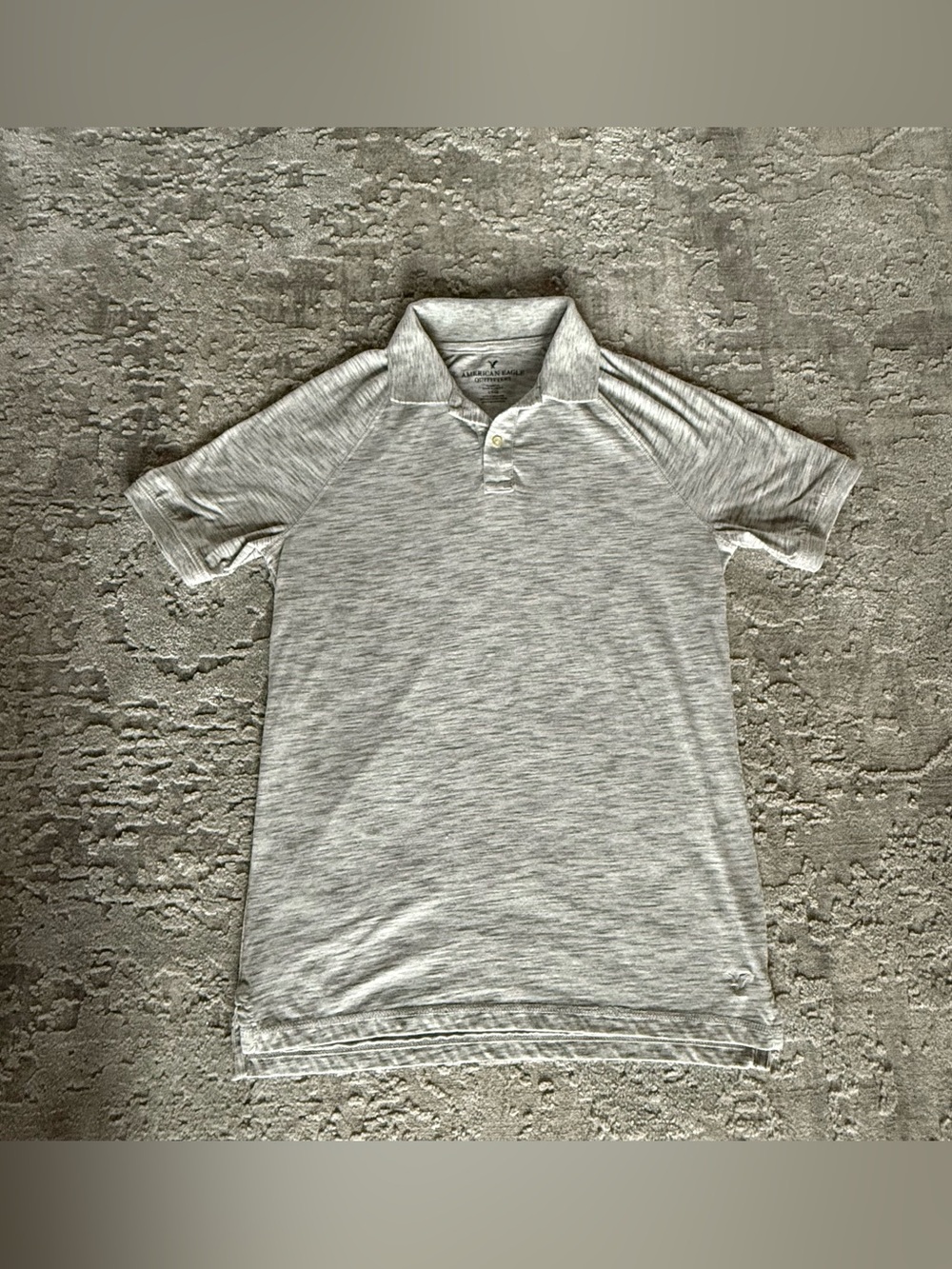 American Eagle Men's Heather Gray Polo Shirt - Lightweight Casual size S